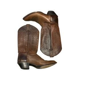 Tony Lama Brown Heeled Boots Western Style 8.5
